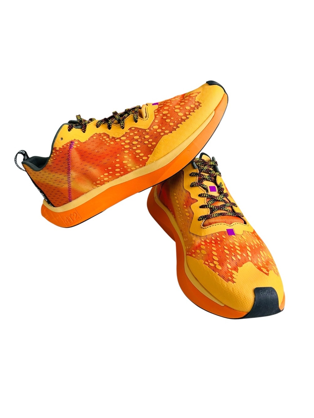 4T2 One Running Shoes Men’s 12 Orange Yellow Athletic Sneakers EU 47